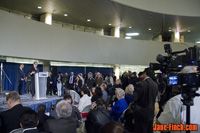 Premier of Ontario, Kathleen Wynne, gives remarks at World Press Freedom Day